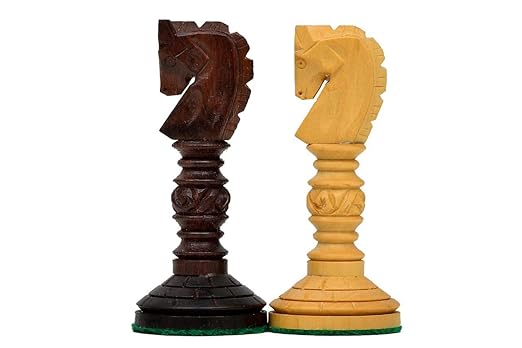 Chess Wooden Pieces Only – Tournament Chess Set (Rosewood & Boxwood, 4" King)