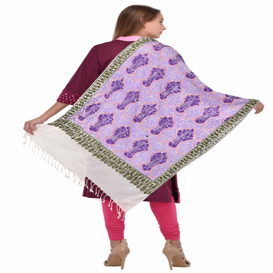 Kashmir Embroidered Floral Pure Wool Shawl | Traditional Aari Hand Embroidery | 28" x 80" Inch