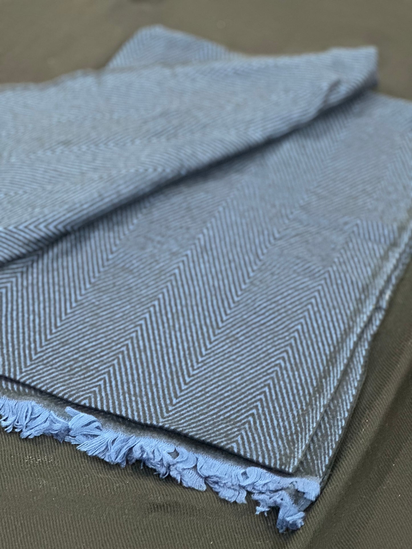 Unisex Fisherman Style Blue & Black Winter Muffler Scarf