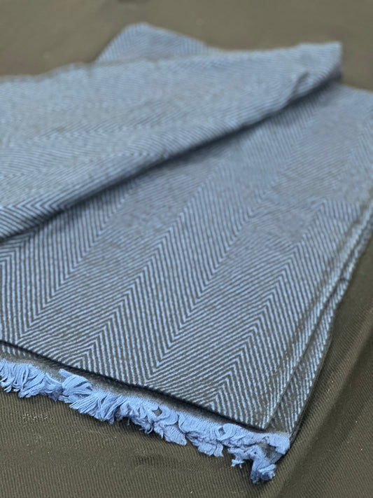 Unisex Fisherman Style Blue & Black Winter Muffler Scarf