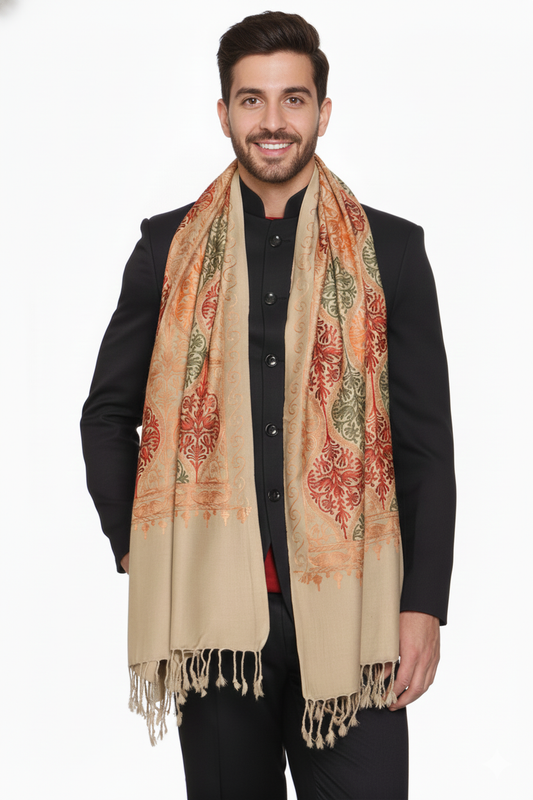 Men's Matka Embroided Acrylic Shawl