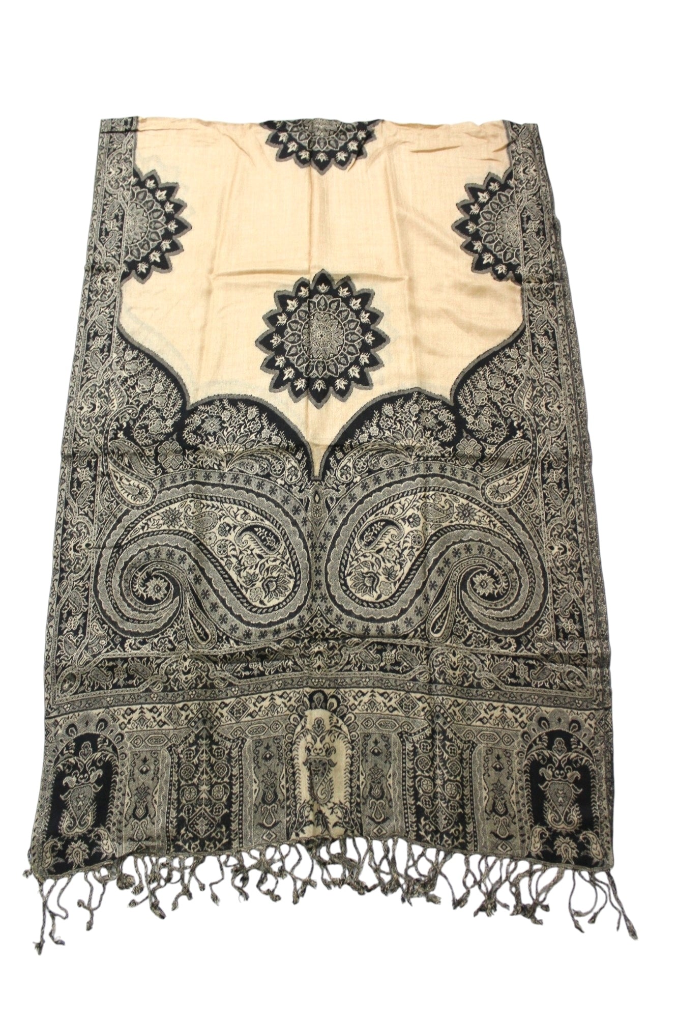100% Viscose Jamawar Shawl | Soft & Lightweight Pashmina Style Stole Wrap | Kashmir Design | 28 x 80
