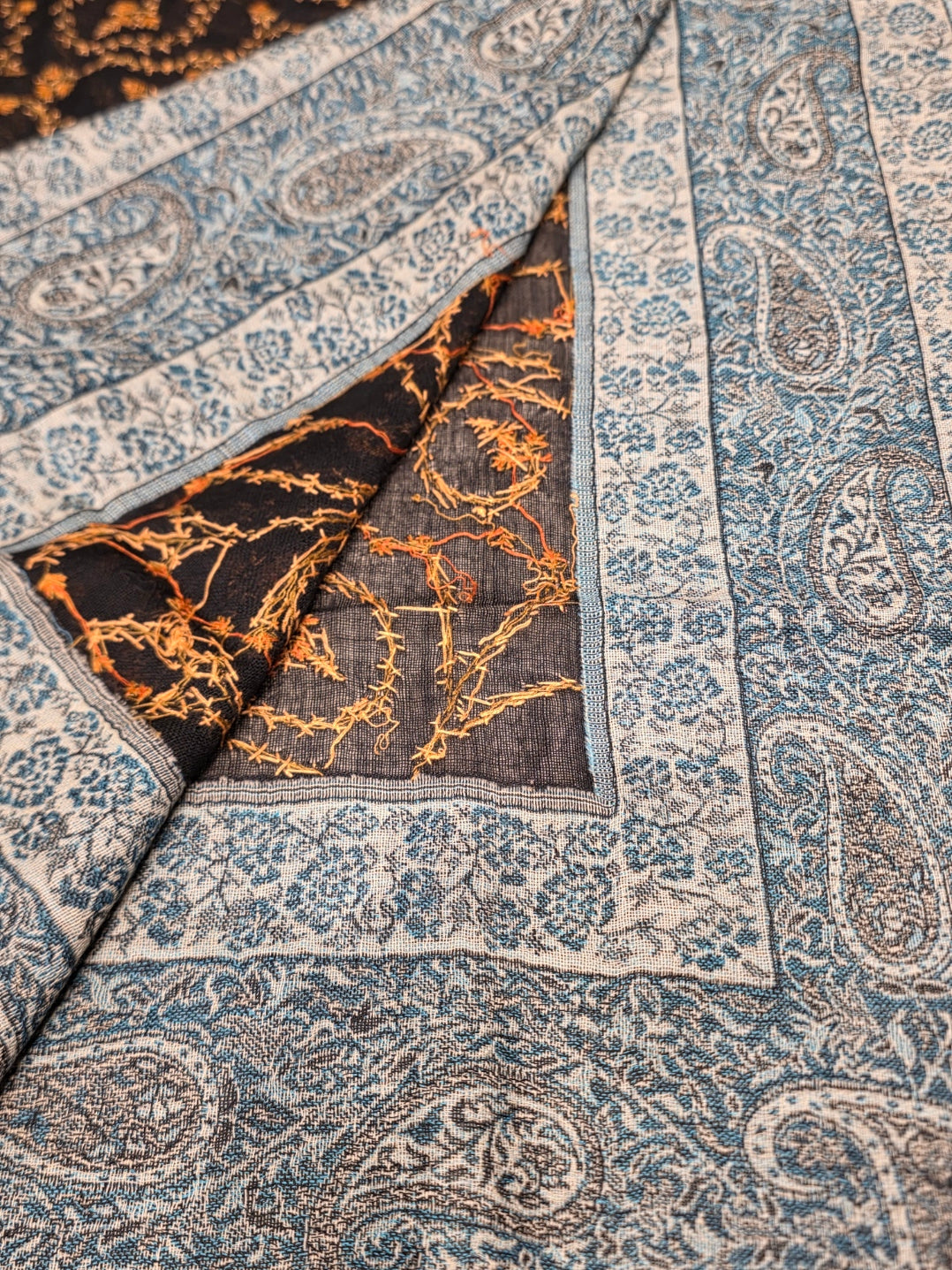100% Woolen Premium HandEmbroidered Needlework Kashmiri Jamavar Wool Stole 28x80