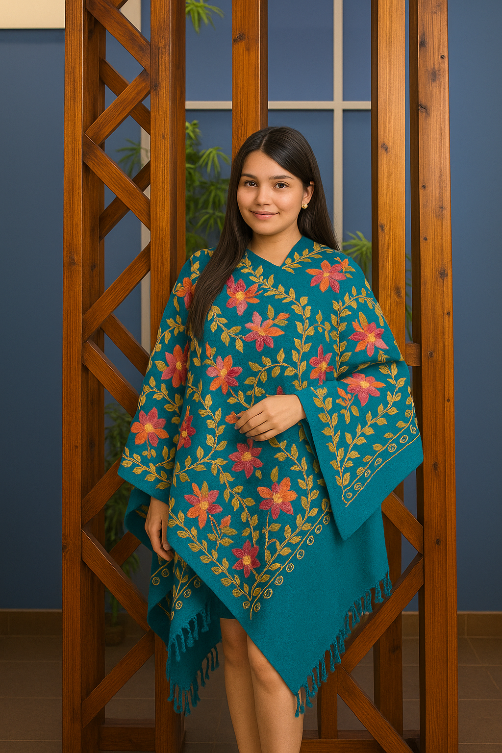 Kashmiri Shawl With Kashmire Embroidery, Indian Stole/Shawl, Mulit Color Embroidery Shawl, Aari Embroidery,Shawl Women, Kashmiri Accessory Size -28x80