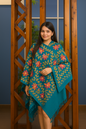 Kashmiri Shawl With Kashmire Embroidery, Indian Stole/Shawl, Mulit Color Embroidery Shawl, Aari Embroidery,Shawl Women, Kashmiri Accessory Size -28x80