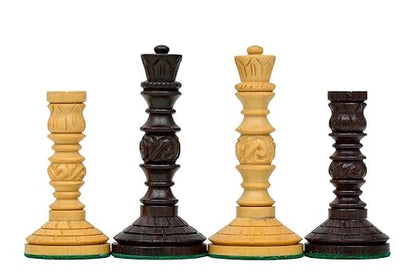 Chess Wooden Pieces Only – Tournament Chess Set (Rosewood &amp; Boxwood, 4" King)