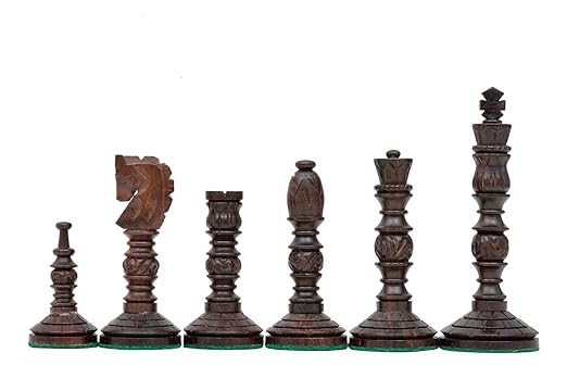Chess Wooden Pieces Only – Tournament Chess Set (Rosewood &amp; Boxwood, 4" King)