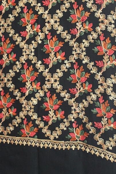 Pure Cashmilon Kashmiri Embroidery Shawls, Stoles for Women, (80 x 28 inch)