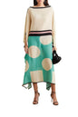 Multicolour Geometric Print Kaftan, Relaxed Fit, Bateau Neck, Bat-Wing Sleeves, Free Size