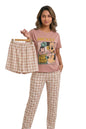 Mickey Mouse Print Lounge Set, Cotton Blend, Short Sleeve Top with Full-length Pant and Shorts, 3-Piece Set