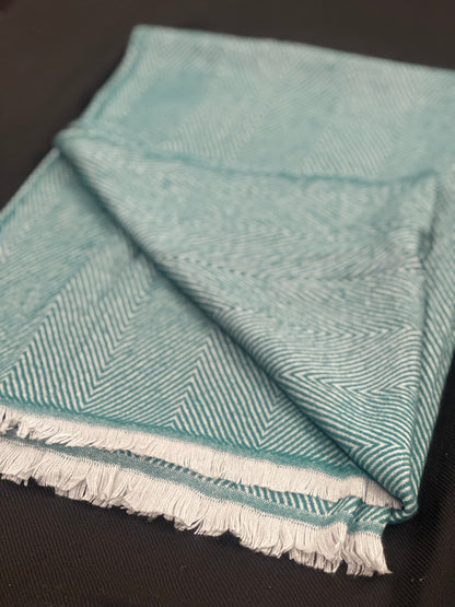 Unisex Fisherman Style Green &  mélange Winter Muffler Scarf