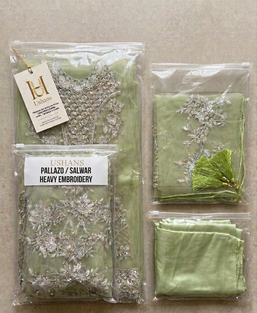 Semi-Stitched Salwar Suit, Light Green, Heavy Embroidery, Palazzo with Dupatta