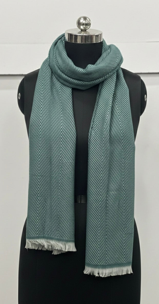 Unisex Fisherman Style Green &  mélange Winter Muffler Scarf