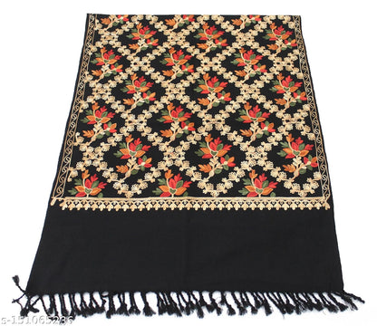 Pure Cashmilon Kashmiri Embroidery Shawls, Stoles for Women, (80 x 28 inch)