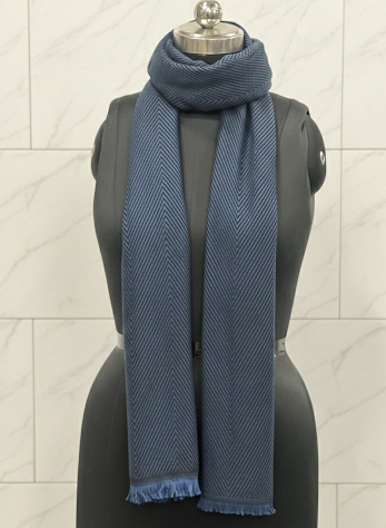 Unisex Fisherman Style Blue & Black Winter Muffler Scarf