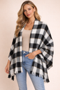 Classic Black & White Check Shawl Stole – Timeless Winter Wrap