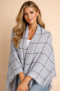 Bluish Shawl Stole with Brown Sleek Line – Elegant Winter Wrap