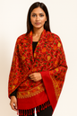 Kashmir Embroidered, Poly Acralic Wool 28"X80" Traditional Ari Embroidery Shawl/Stoles for Women,Ladies,Girls