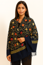 Kashmir Embroidered, Poly Acralic Wool 28"X80" Traditional Ari Embroidery Shawl/Stoles for Women,Ladies,Girls