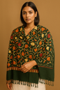 Kashmir Embroidered, Poly Acralic Wool 28"X80" Traditional Ari Embroidery Shawl/Stoles for Women,Ladies,Girls