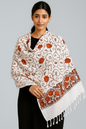 Kashmiri Embroidered Shawl | Multi-Color Aari Embroidery | Traditional Indian Shawl for Women | Winter Wrap | 28x80 inches