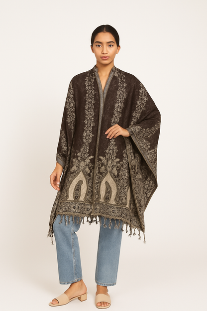 100% Viscose Jamawar Shawl | Soft & Lightweight Pashmina Style Stole Wrap | Kashmir Design | 28 x 80