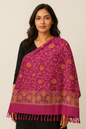 Kashmiri Embroidered Shawl | Multi-Color Aari Embroidery | Traditional Indian Shawl for Women | Winter Wrap | 28x80 inches