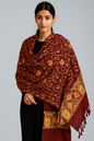 Kashmiri Embroidered Shawl | Multi-Color Aari Embroidery | Traditional Indian Shawl for Women | Winter Wrap | 28x80 inches