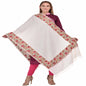 Kashmir Embroidered Floral Pure Wool Shawl | Traditional Aari Hand Embroidery | 28" x 80" Inch