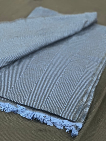 Unisex Fisherman Style Blue & Black Winter Muffler Scarf