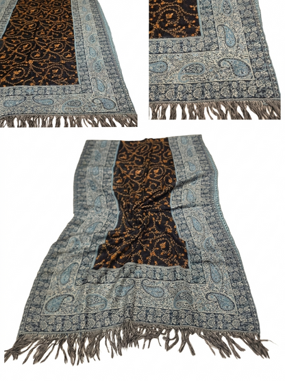 100% Woolen Premium HandEmbroidered Needlework Kashmiri Jamavar Wool Stole 28x80