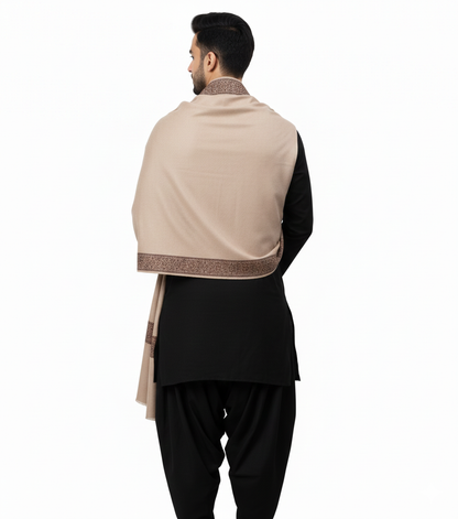 Men's Woven Border Woollen Lohi/Shawl [50" X 100"]
