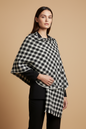 Classic Black & White Check Shawl Stole – Timeless Winter Wrap