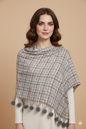 Chic Grey Pom-Pom Designer Shawl
