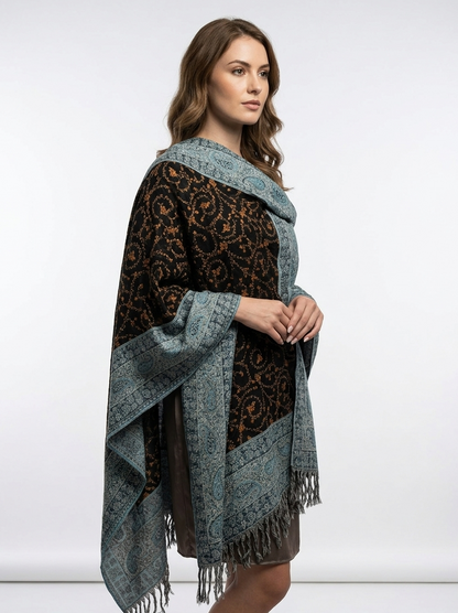 100% Woolen Premium HandEmbroidered Needlework Kashmiri Jamavar Wool Stole 28x80