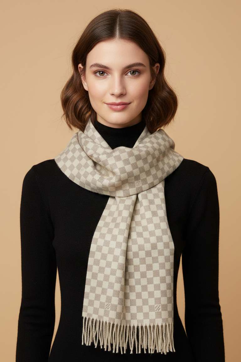 Luxury Beige Brown Winter Shawl for Women  Chic Beige Brown Wrap – Soft & Warm