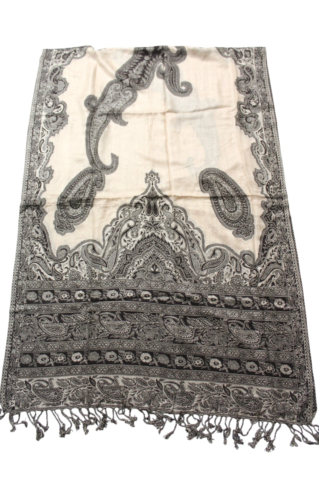 100% Viscose Jamawar Shawl | Soft & Lightweight Pashmina Style Stole Wrap | Kashmir Design | 28 x 80