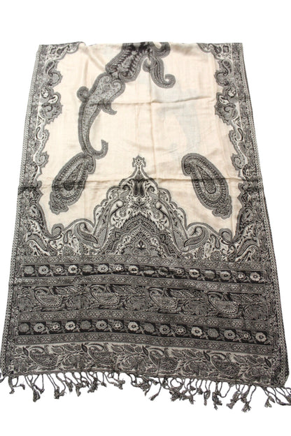 100% Viscose Jamawar Shawl | Soft & Lightweight Pashmina Style Stole Wrap | Kashmir Design | 28 x 80