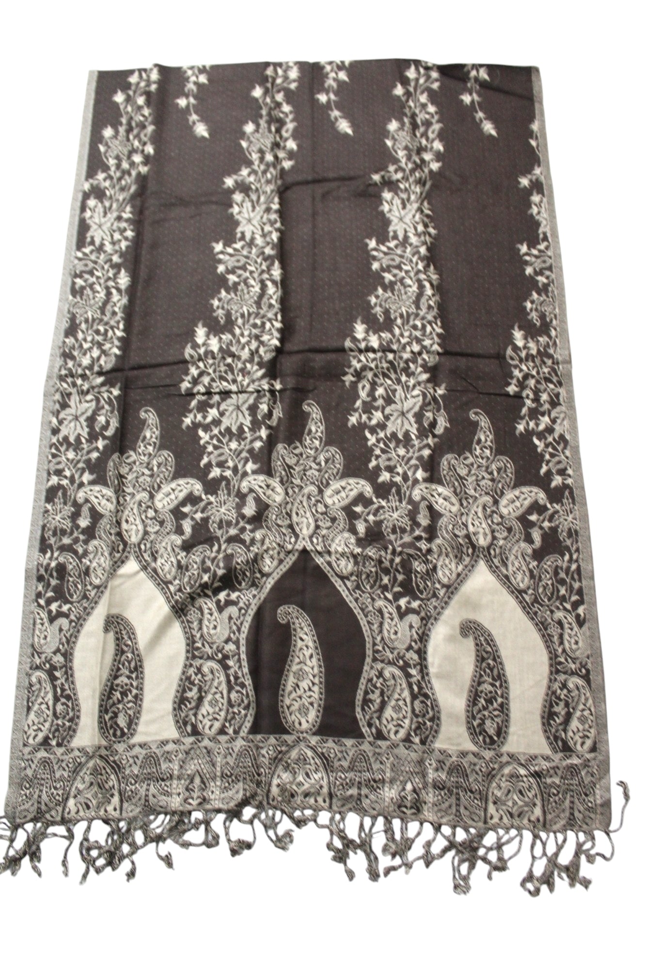 100% Viscose Jamawar Shawl | Soft & Lightweight Pashmina Style Stole Wrap | Kashmir Design | 28 x 80