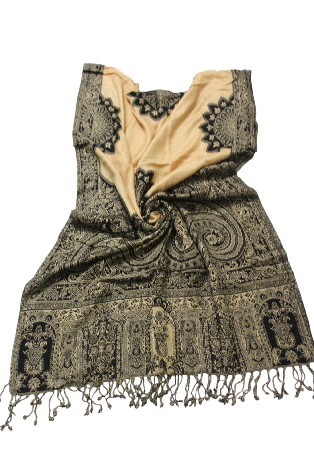 100% Viscose Jamawar Shawl | Soft & Lightweight Pashmina Style Stole Wrap | Kashmir Design | 28 x 80