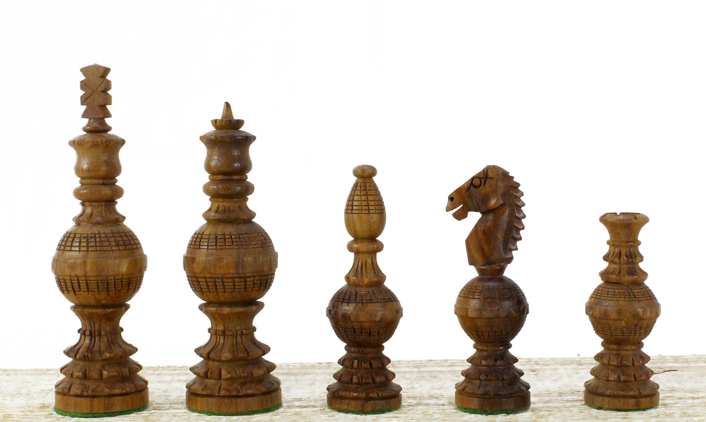 5" Gigantic Globe Series Hand Carved Chess Pieces Only Set