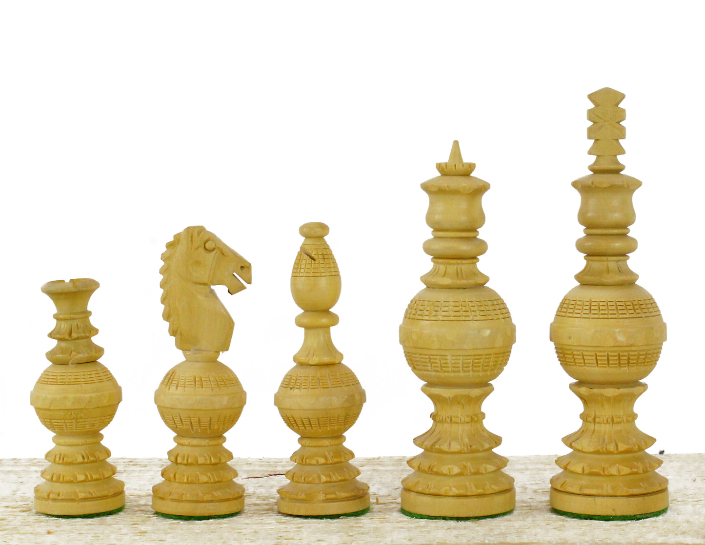5" Gigantic Globe Series Hand Carved Chess Pieces Only Set