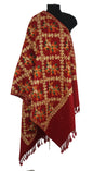 Kashmiri Shawl With Kashmire Embroidery, Indian Stole/Shawl, Mulit Color Embroidery Shawl, Aari Embroidery,Shawl Women, Kashmiri Accessory Size -28x80