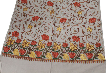 Kashmiri Shawl With Kashmire Embroidery, Indian Shawl, Mulit Color Embroidery Shawl, Aari Embroidery,Shawl Women, Kashmiri Accessory Size -28x80