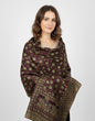 Women Wool Blend, Pink Jacquard Wovewn Designer Shawl/Wrap