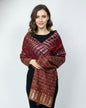 Women Wool Blend, Pink Jacquard Wovewn Designer Shawl/Wrap