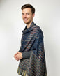 Wool Blend, Pink Jacquard Wovewn Designer Shawl/Wrap