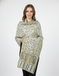 Women Wool Blend, Pink Jacquard Wovewn Designer Shawl/Wrap