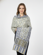 Women Wool Blend, Pink Jacquard Wovewn Designer Shawl/Wrap