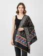 Women Wool Blend, Pink Jacquard Wovewn Designer Shawl/Wrap
